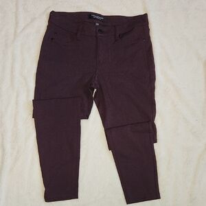 Liverpool Purple Aubergine Ponte Mid-Rise Stretch Pants Women's Size 4P